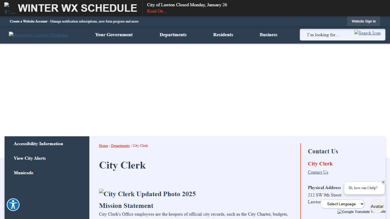 City Clerk Lawton, OK